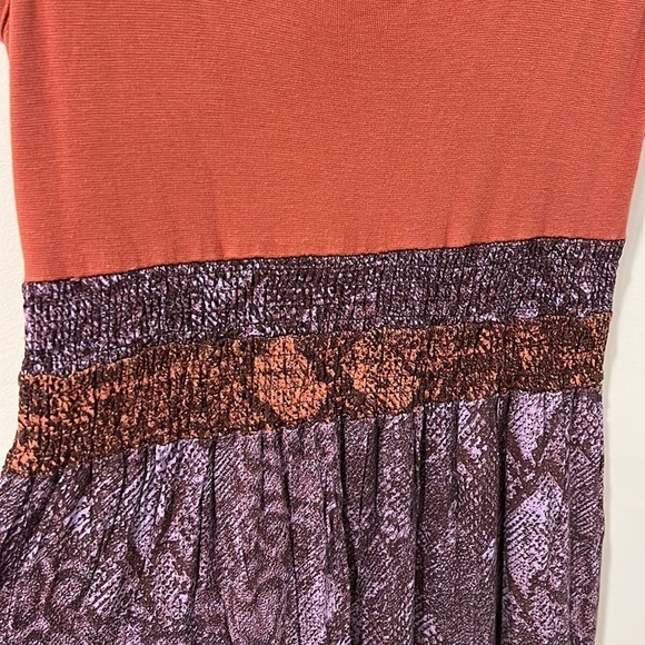 Anthropologie Colima Boho Tiered Snake Print Maxi Dress Size M Petite - Picture 8 of 8